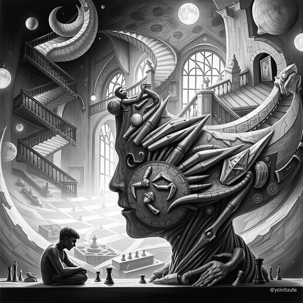 Surreal Unusual Chess Boards Puzzle Art Games Uncanny Valley...
