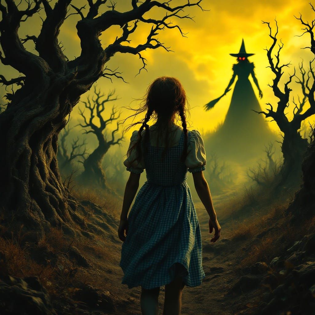 Frozen Terror in a Twisted Land of Oz, Photorealistic Horror...