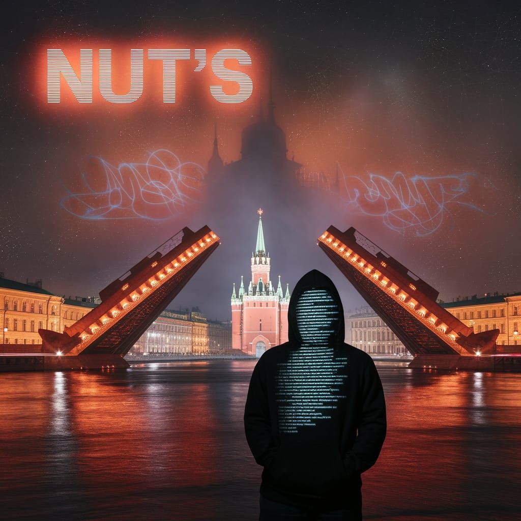 Cyberpunk St. Petersburg at Night: Palace Bridge Raised