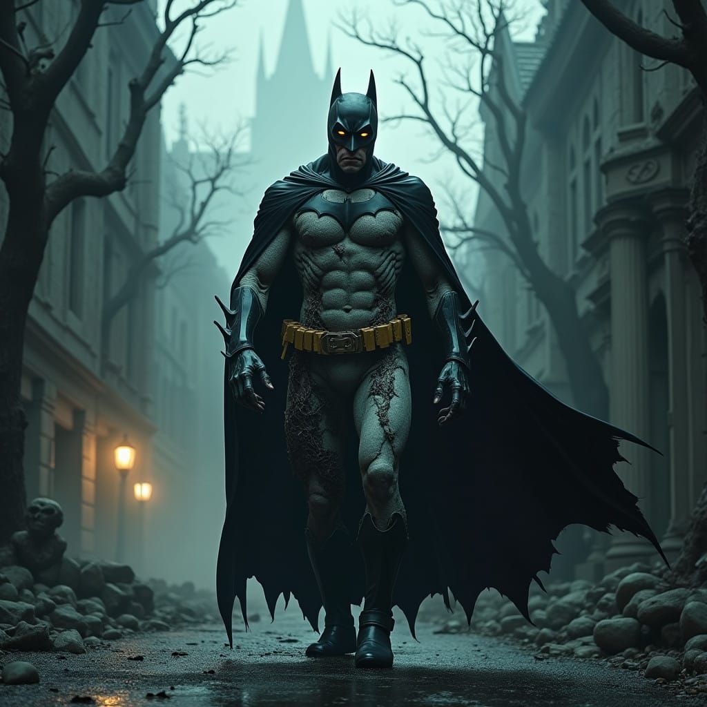 Gothic Batman Exposes His Decaying Face in Haunting Gotham C...