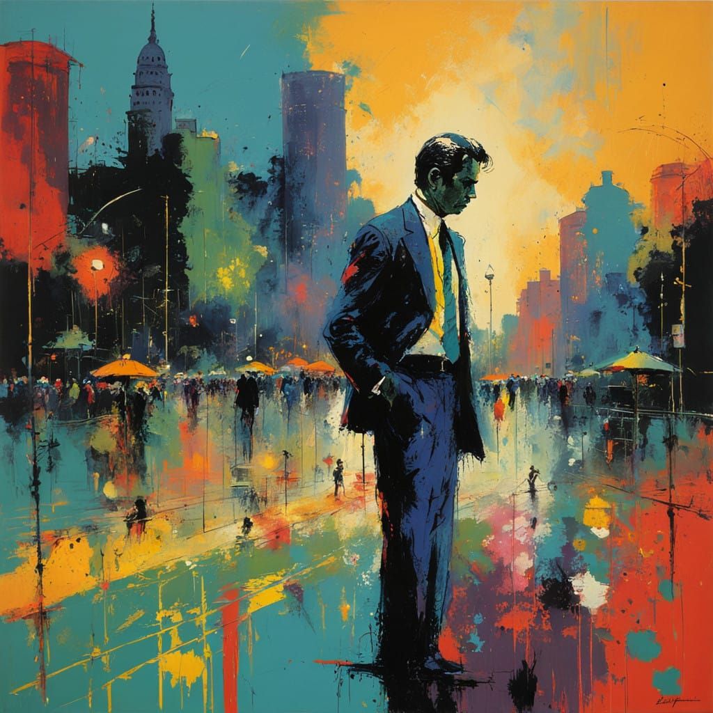 Disappointment in Somber Leroy Neiman-Inspired Art