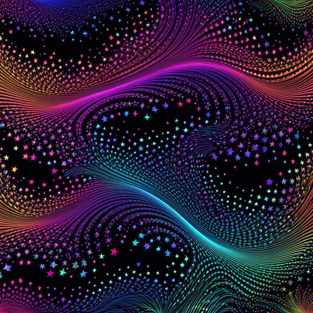 Fluorescent Star Abstract Vector Fractal