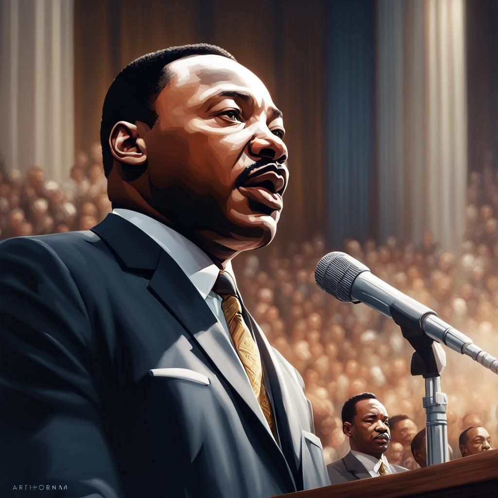 Martin Luther King Jr Portrait in Heaven's Light
