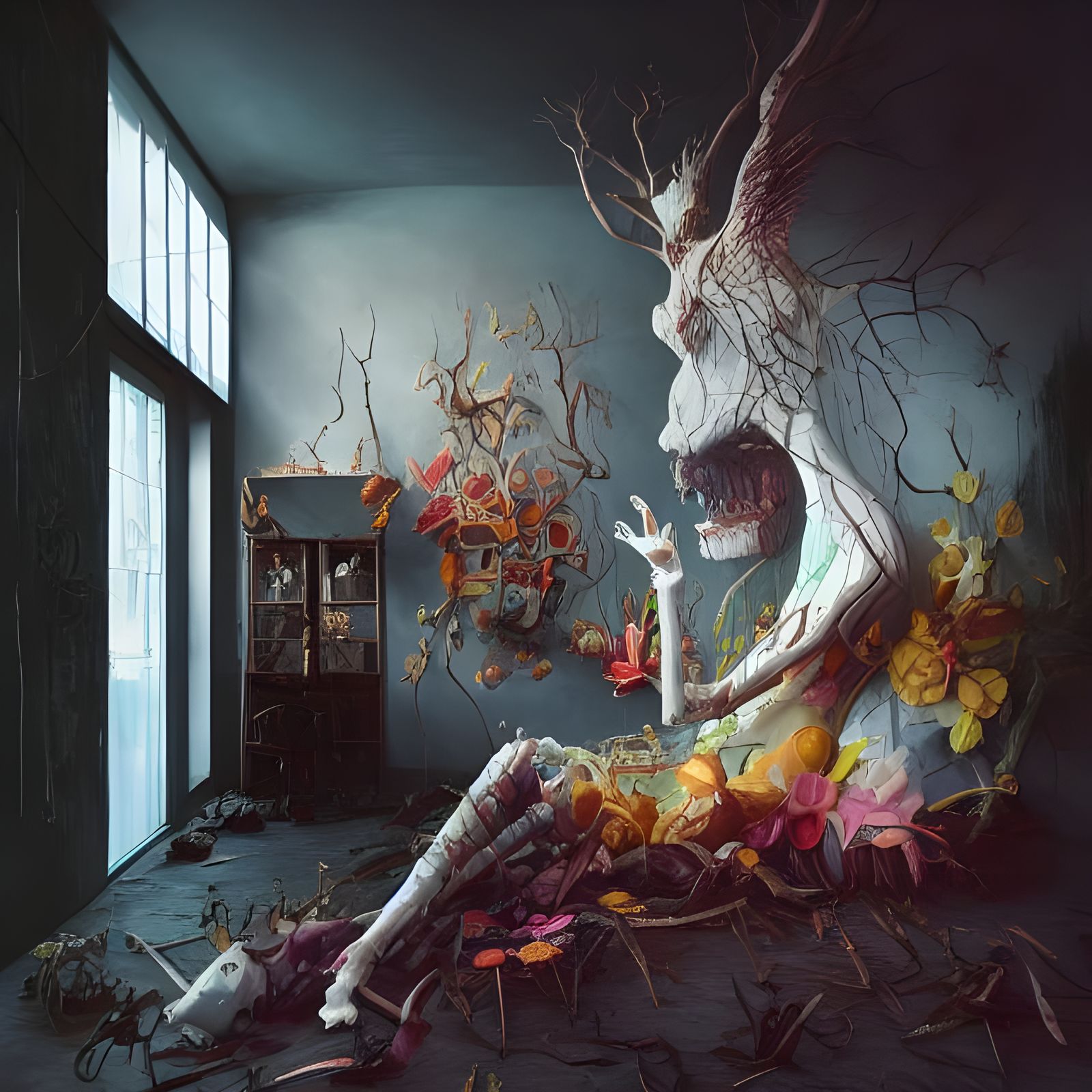 Magical Biological Forms in Surreal Dreamscape