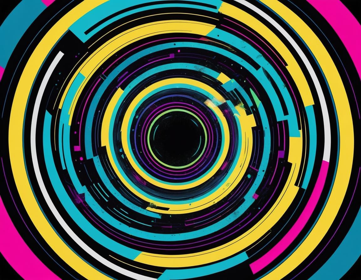 Cosmic Swirl in Triadic Hues, a Geometric Masterpiece