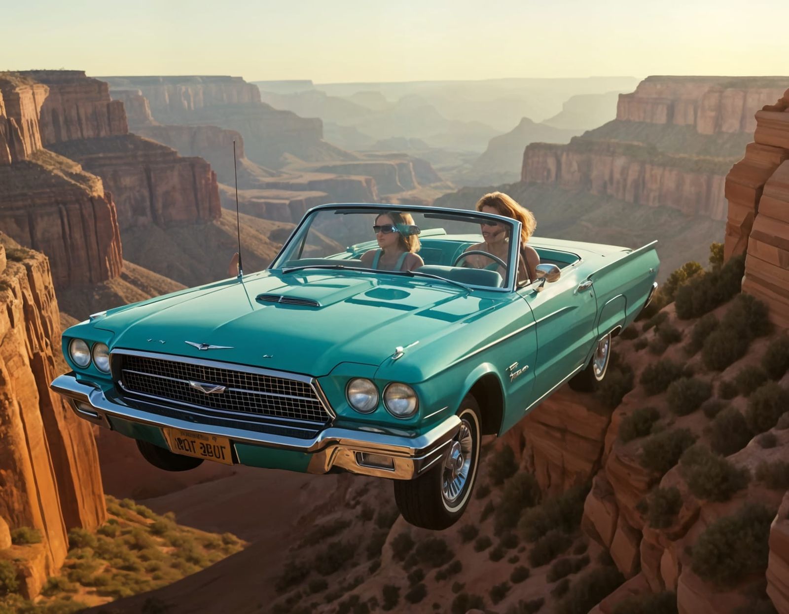 Thelma & Louise's Turquoise Thunderbird Soars Off Grand Cany...