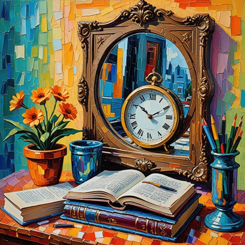 Melancholic Reflections in Neo-Impressionist Oil