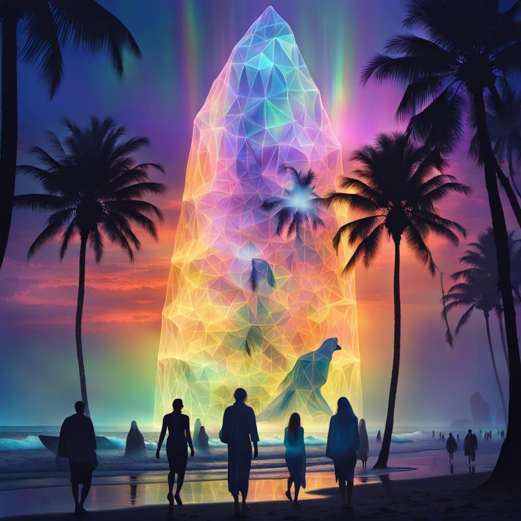 Holographic Spectres Emerge on Enchanted Beach