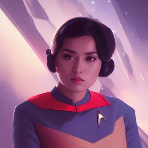 Star Trek Uniform Portrait in Art Nouveau Style