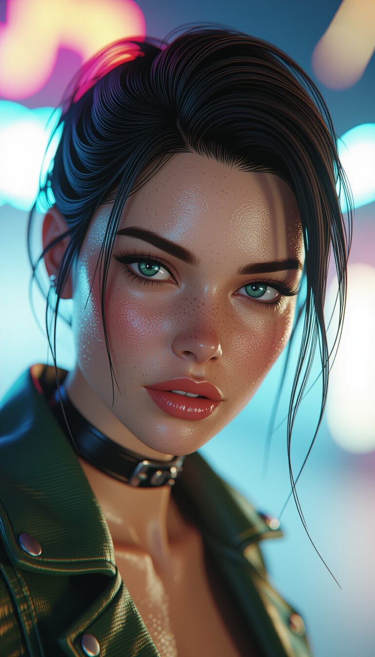 Hyperrealistic Portrait Blending Splash and Concept Art