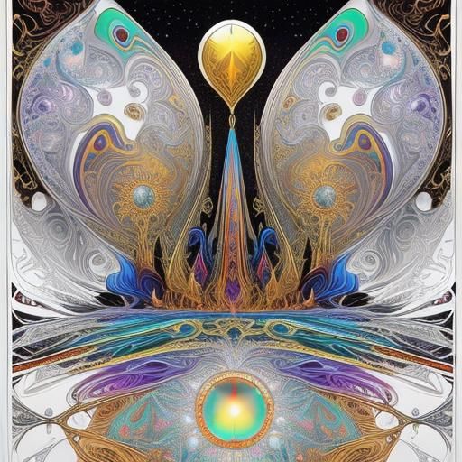 Psychedelic Fractal Art in Surrealist Style