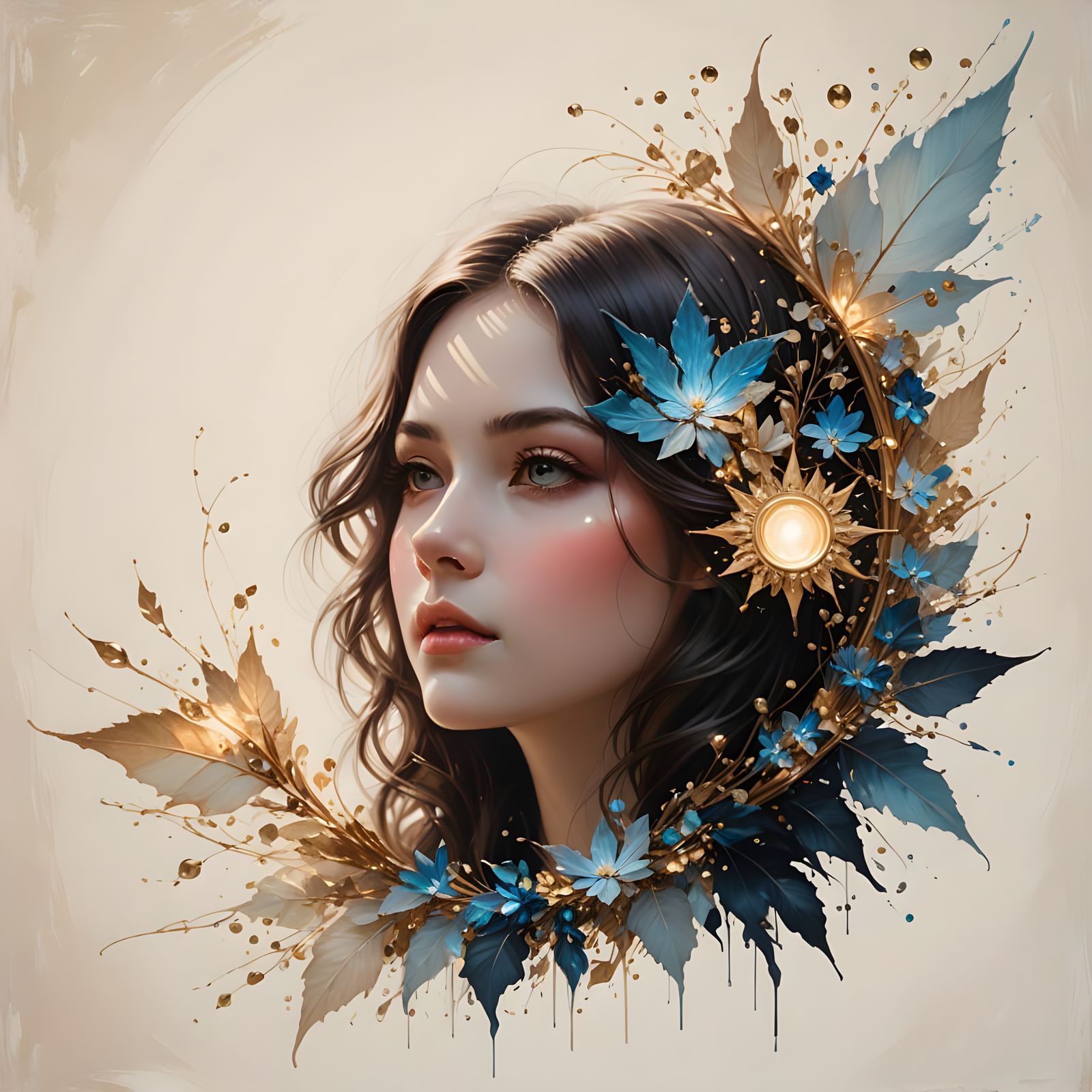 A Delicate Victorian Surrealist Masterpiece with Soft Pastel...