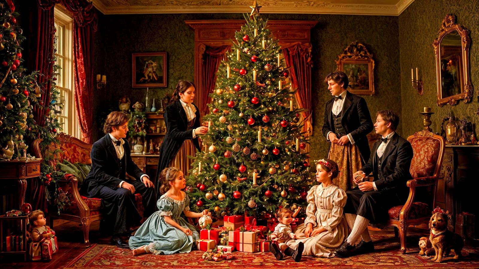 Please note the half human half animal infants on the edges of each side. Christmas with the Creeps!