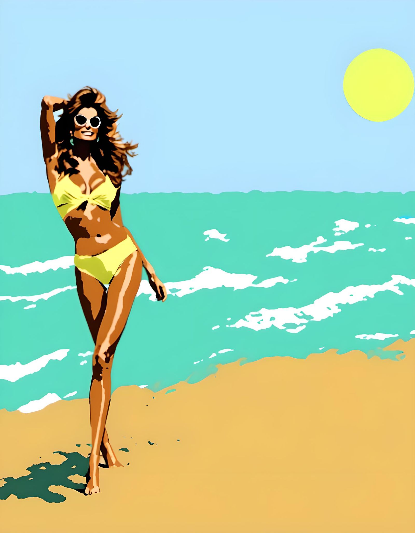 Raquel Welch Models Beachwear: Palm Springs Style