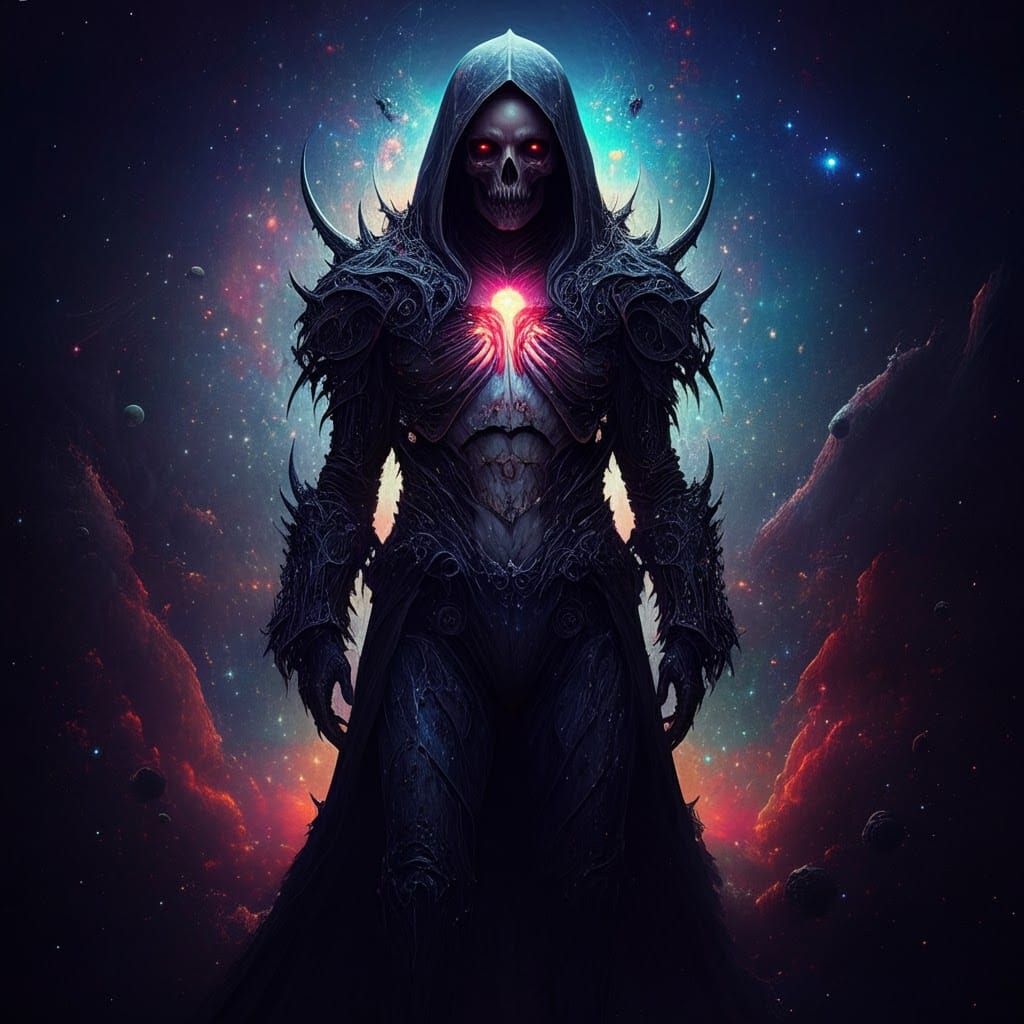 Grimdark Cosmic Holographic Dreamscape in Surrealistic Art S...