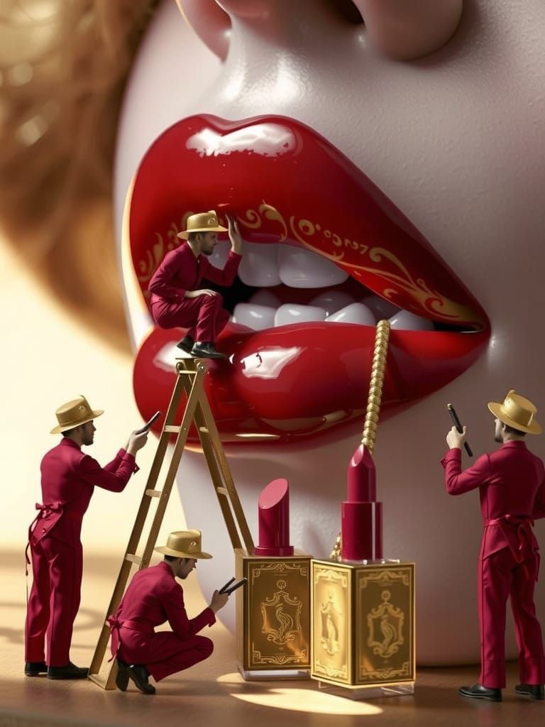 Glamorous Close-Up in Art Nouveau Style