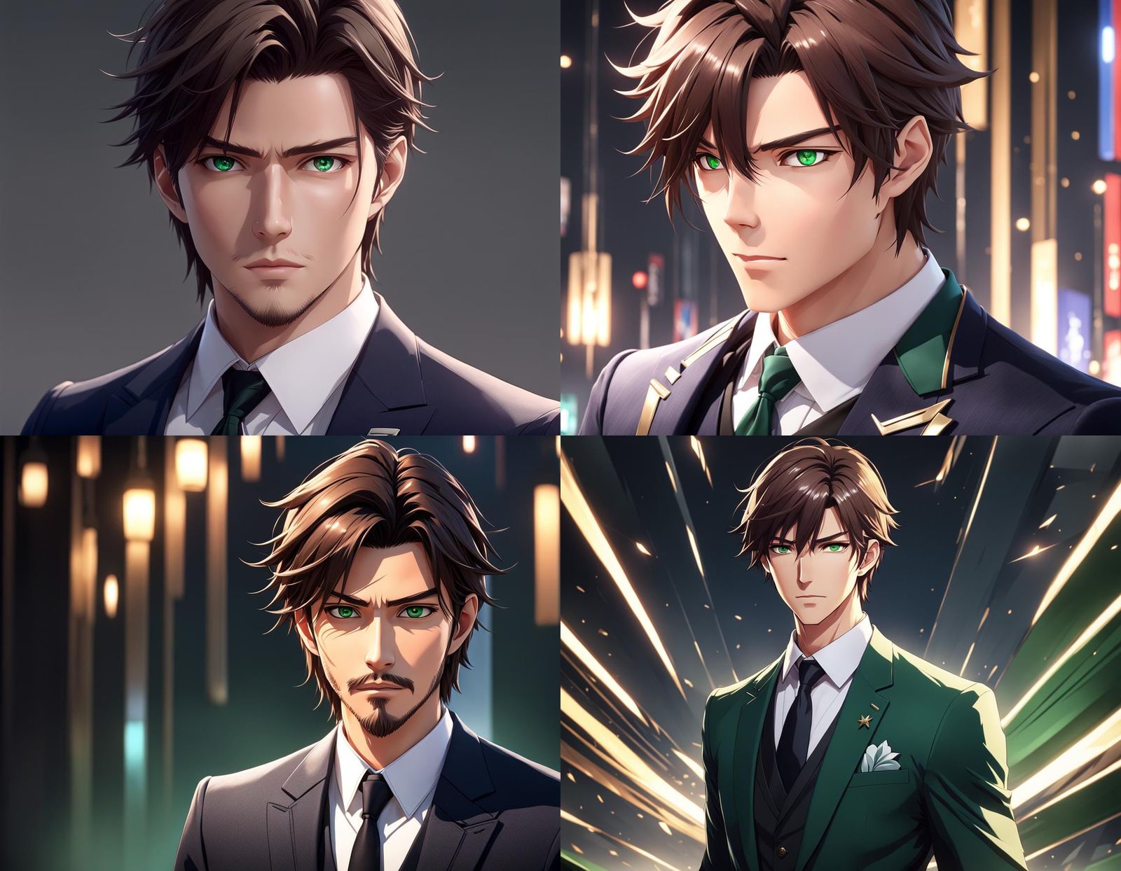 Anime Style Portrait of a Young Man in Suit