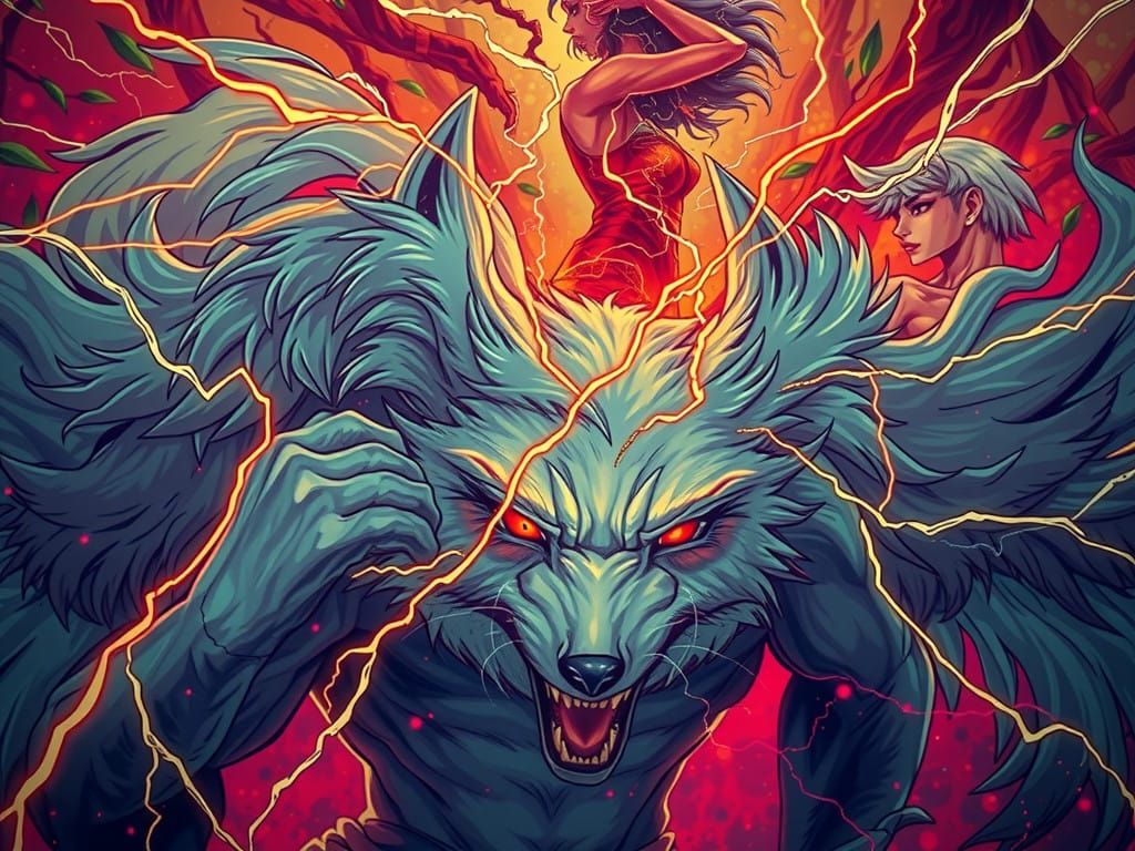 Majestic White Fox Unleashes Thunderous Fury with Blazing Re...