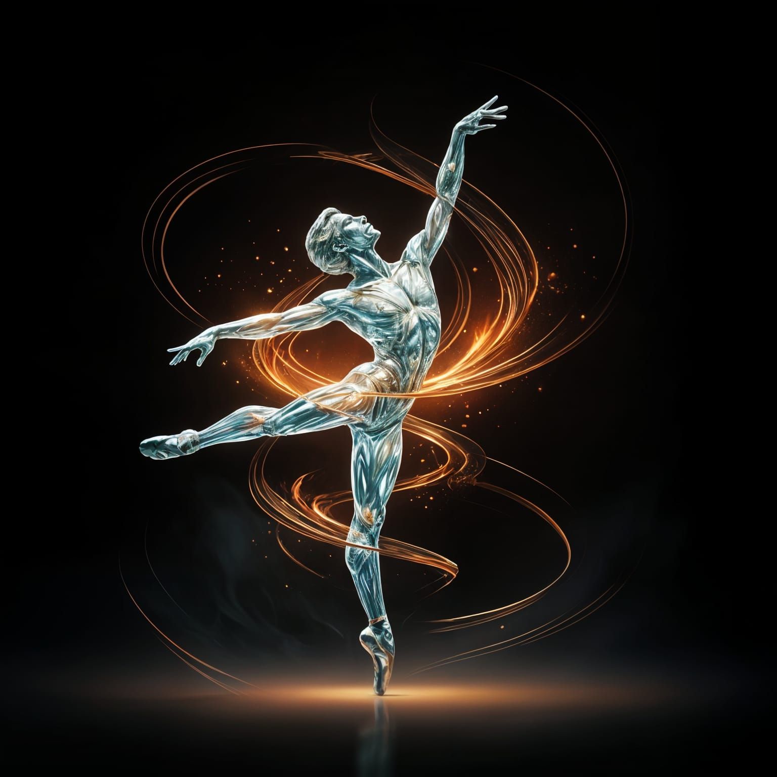 Ethereal Glass Dancer in Golden Light