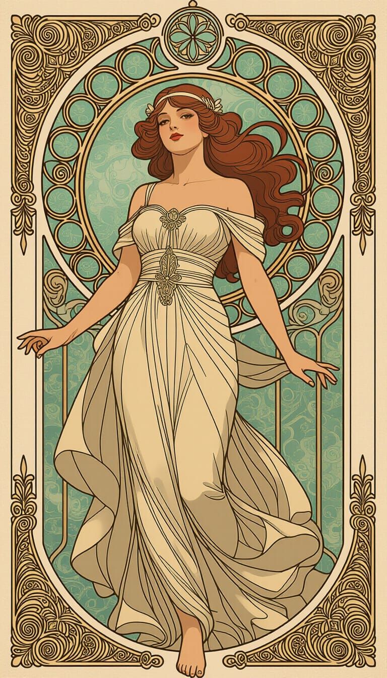 Ornate Creation in Art Nouveau and Neo-Futurist Style