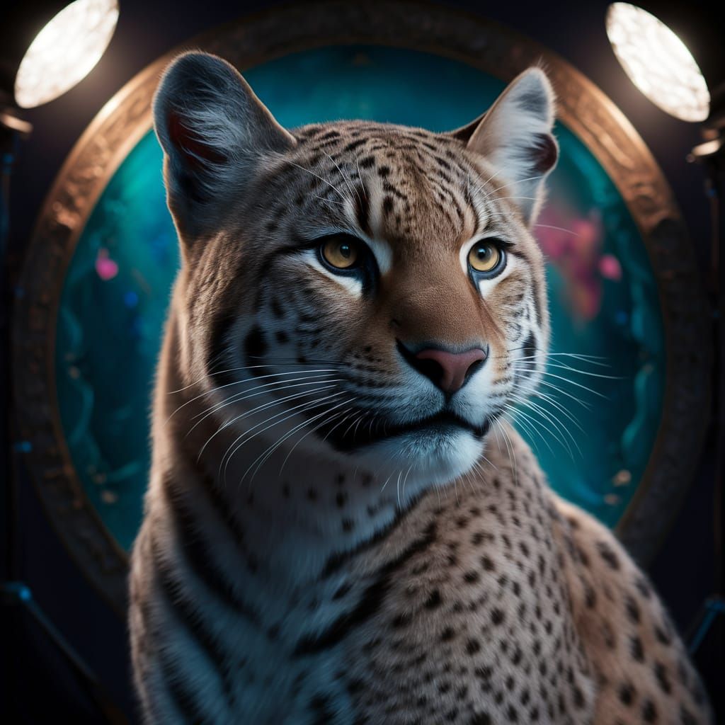 Mystical Hybrid Cat Portrait in Ultra-Realistic Detail