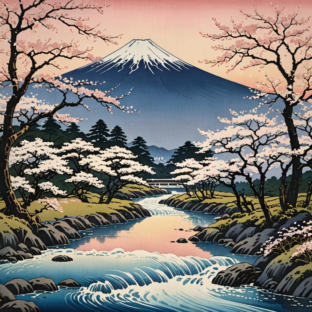 Traditional Japanese woodblock prints, art that reflects the...