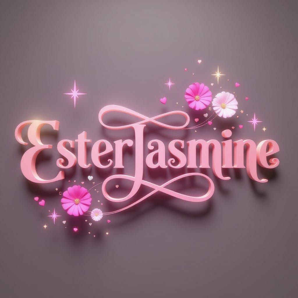 EsterJasmine Name in Pink Gold 3D Render