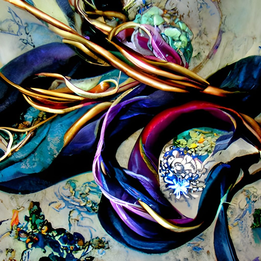 Entangled Cosmic Flowers in Hyperdetailed Digital Art