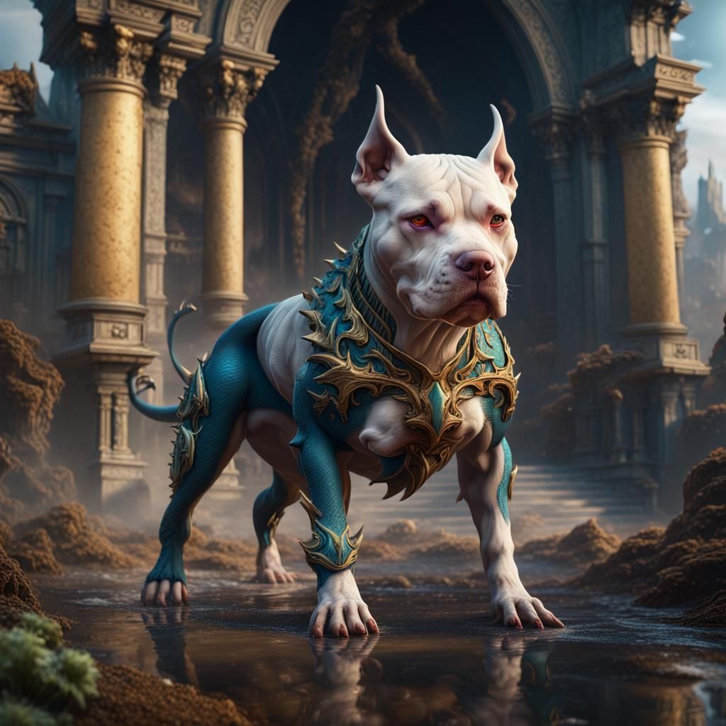 Dragon Pitbull: Detailed Fantasy Concept Art
