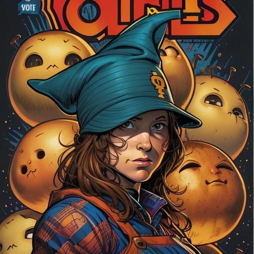 Potato Woman Comic Book Art Illustration