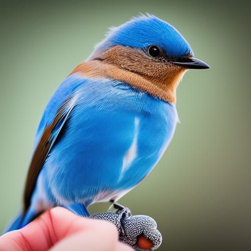 Bluebird in Hand: Detailed Professional Photography