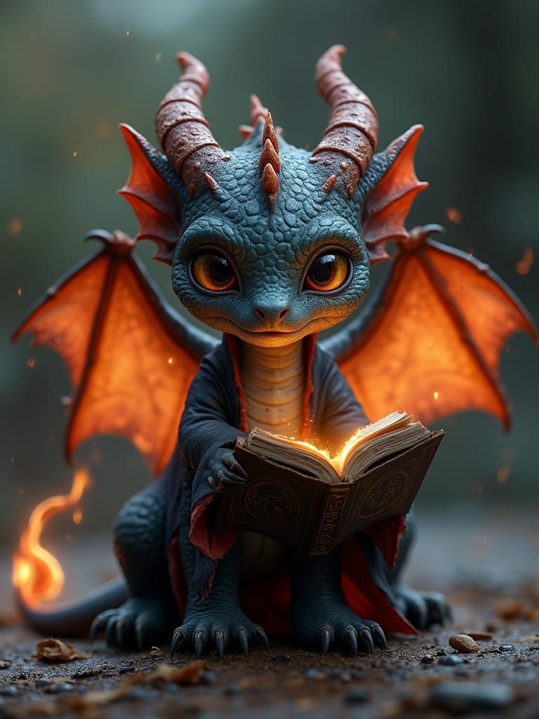 Realistic Baby Chimera Blends Human and Dragon Features
