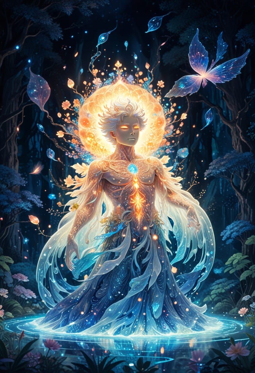 Surreal Fantasy Creature in Dreamy Watercolor Style