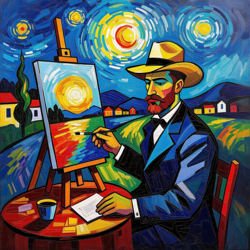 Neo-Impressionist Water Lilies and Frogs Oil Painting