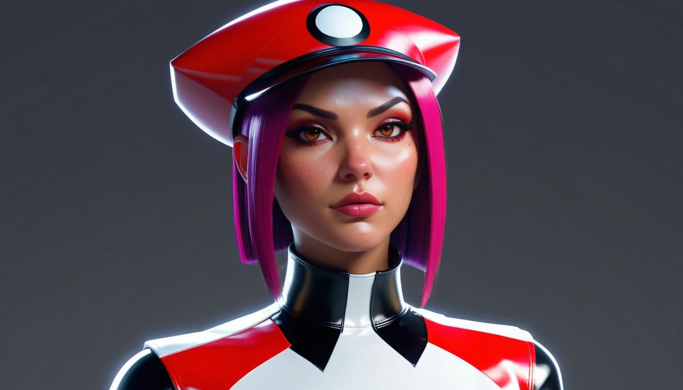 Latex Jessie Cosplay Portrait: Hyperdetailed Art