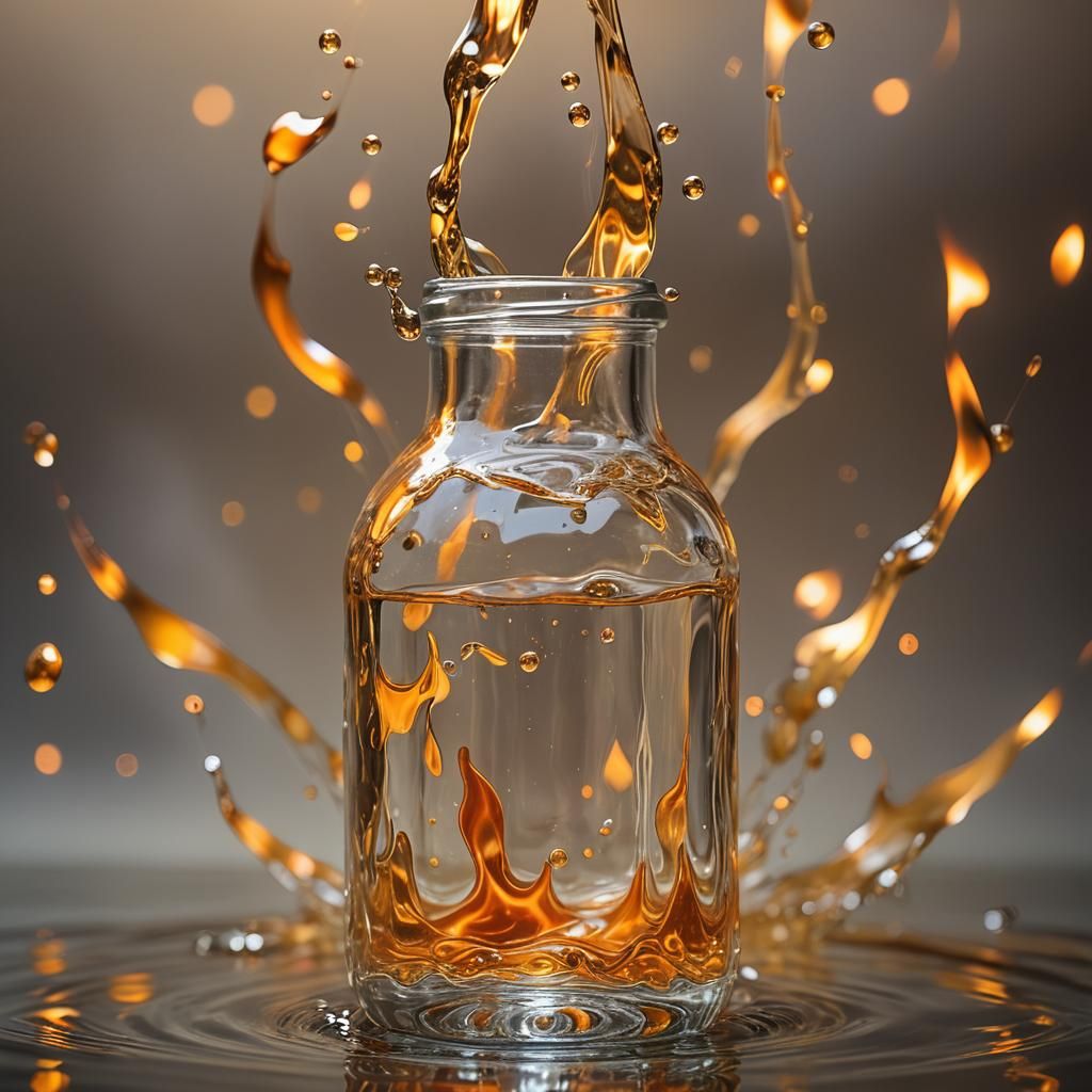 Magical Realism: Flames Hovering Over Water Bottle