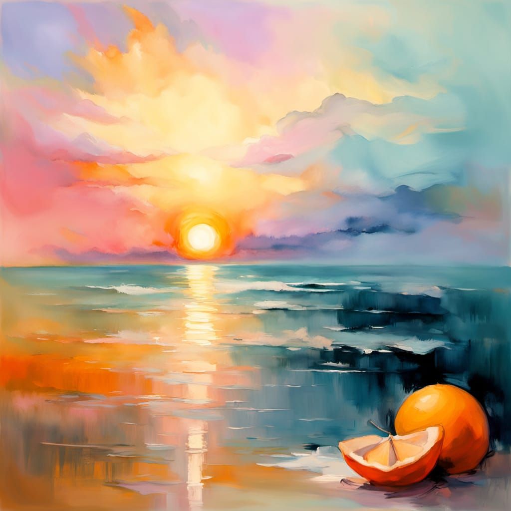 Soft Focus Impressionist Masterpiece with Warm Neon Accents