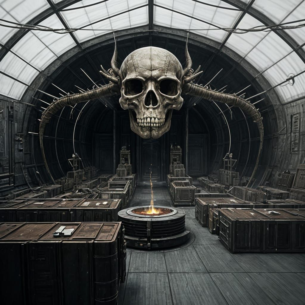 Bio-Horror Industrial Lab in H.R. Giger Style