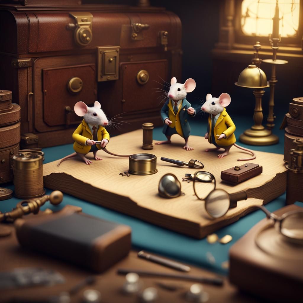 Mice Detectives Investigate a Miniature Crime Scene
