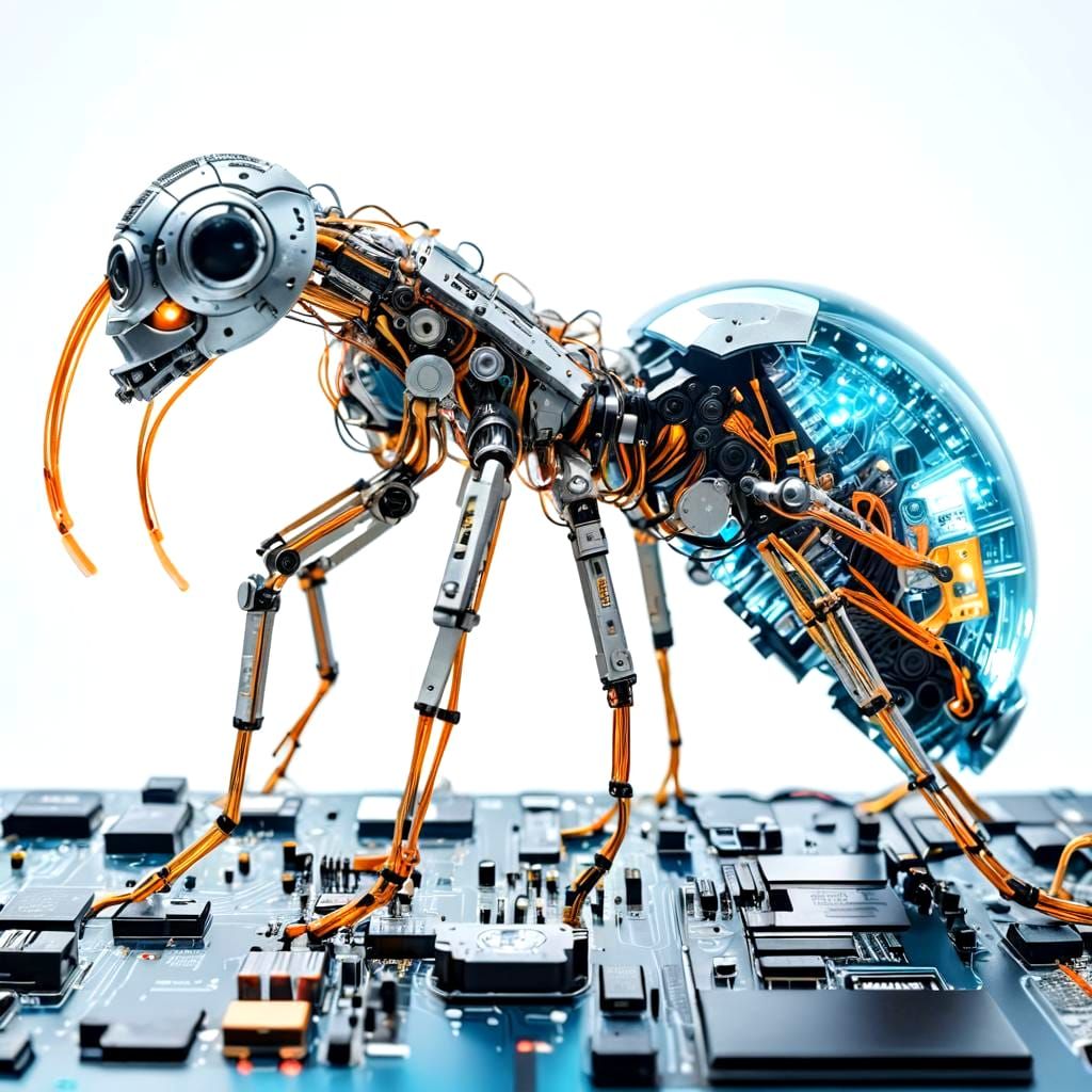 Cyberpunk Cityscape Inside Computer Circuitry