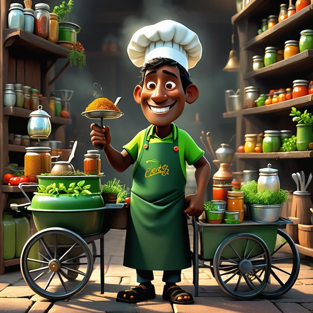 Pixar-Style 3D Character: Peruvian Drink Vendor