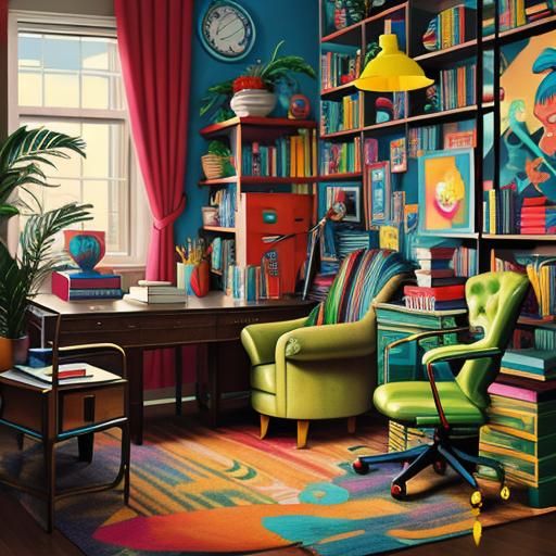 Digital art featuring an anxious AI talking to Dr. Seuss in ...