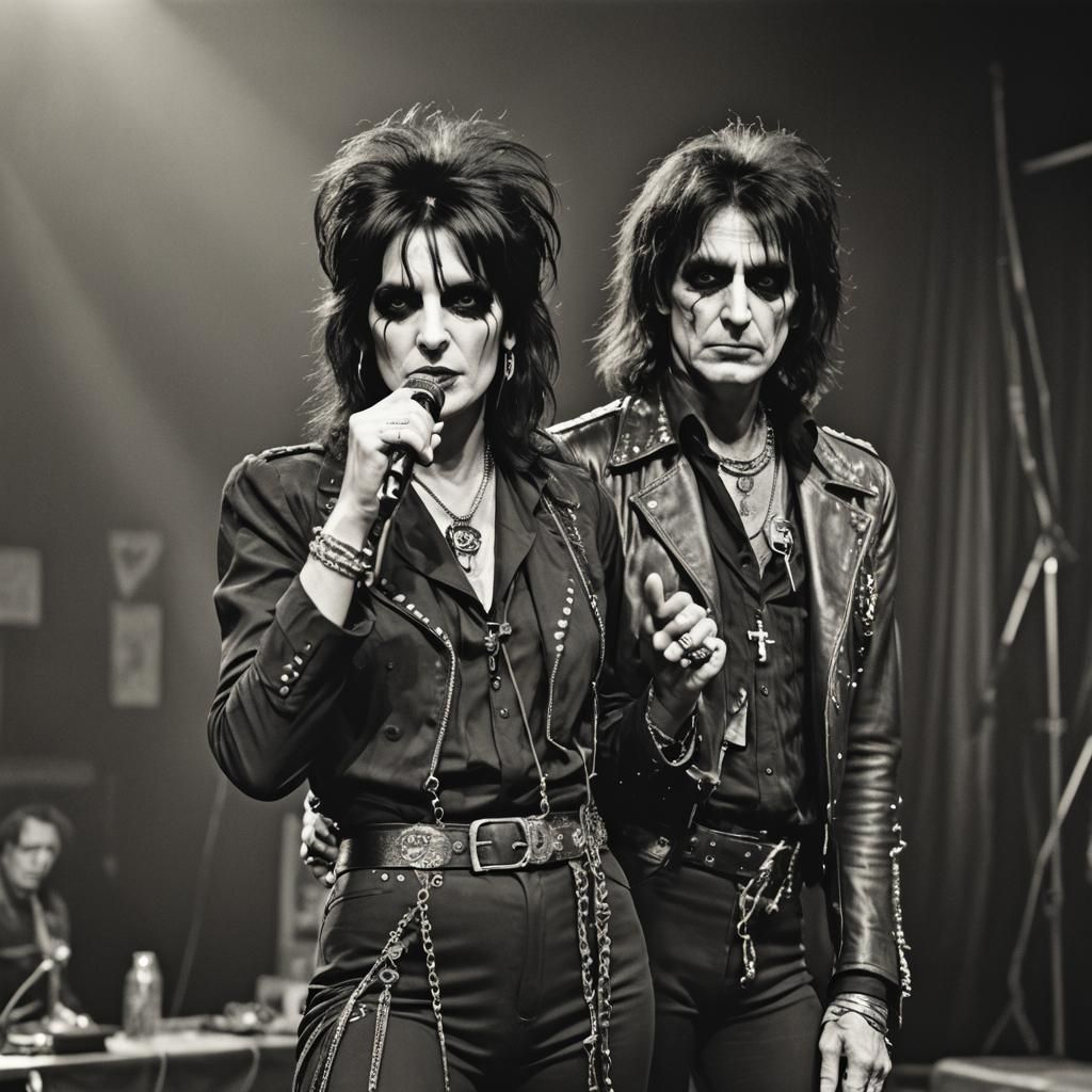 Siouxie Sioux and Alice Cooper on Stage, 1976