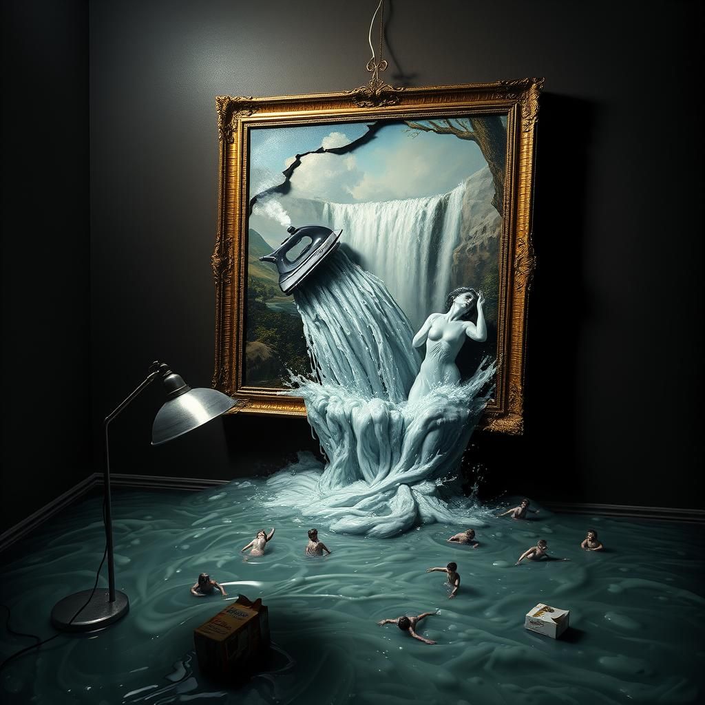 Surreal Painting Breaks Reality in Dark Oil Art