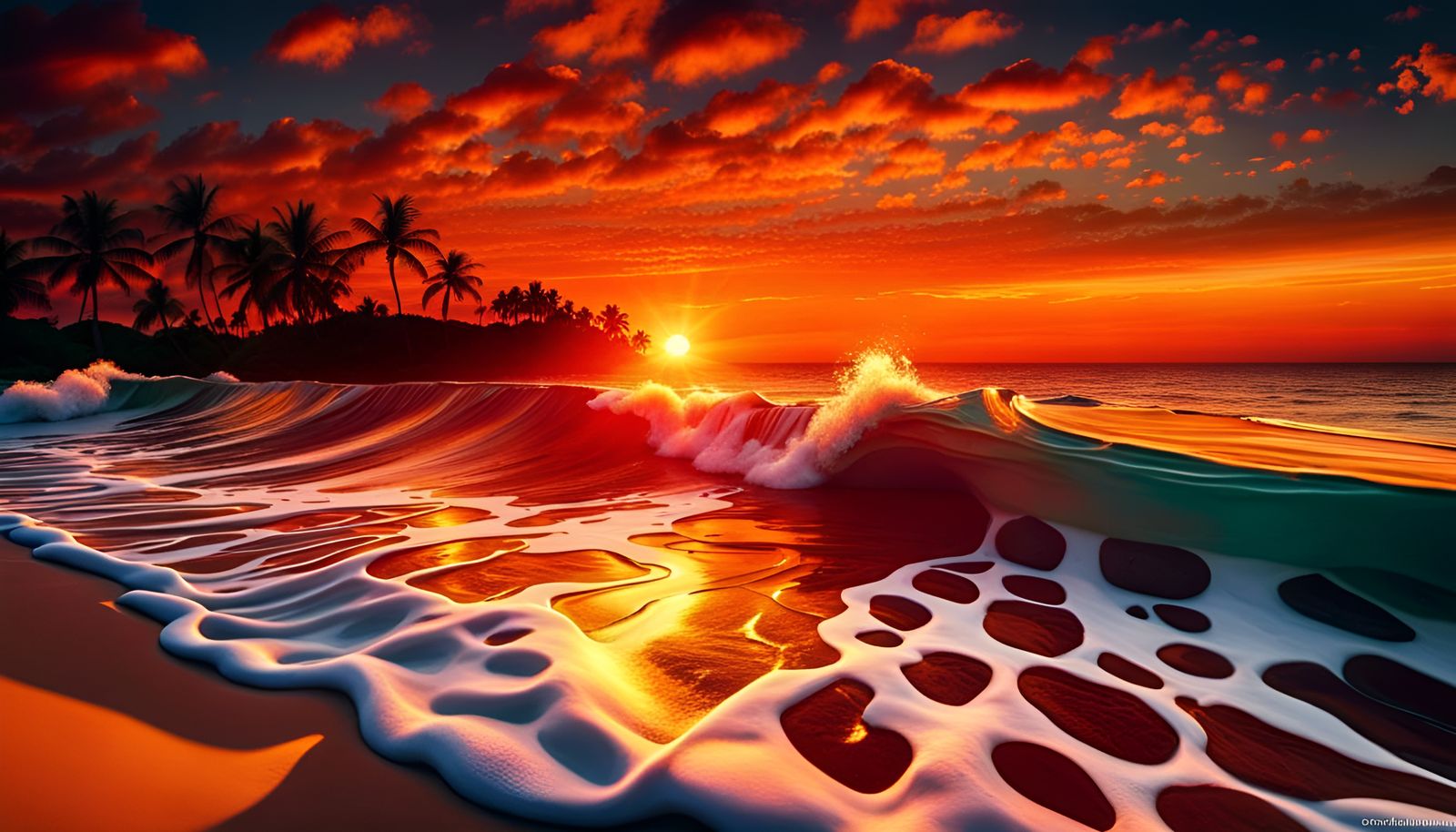Tropical Sunset Over Ocean, Award Winning Photography