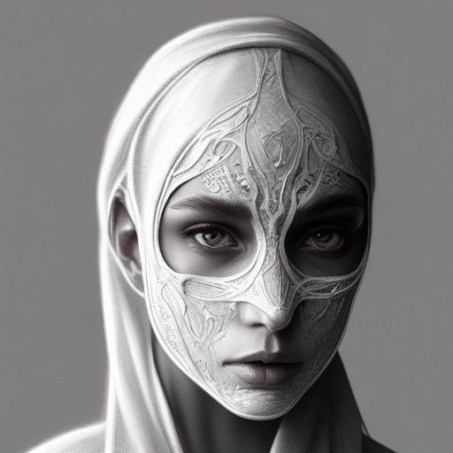 Albino Desert Warrior: Hyperdetailed Sketch