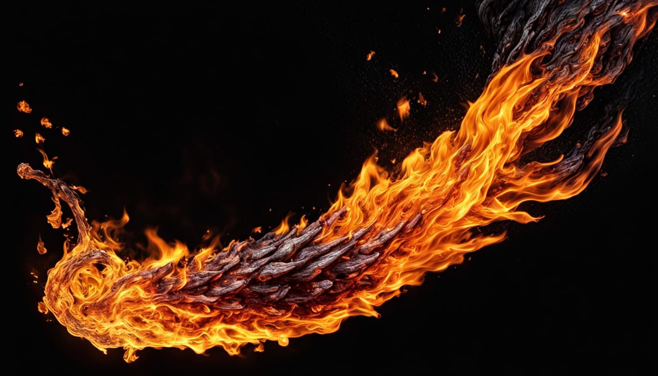 Surreal Flame Ignites Against Darkness