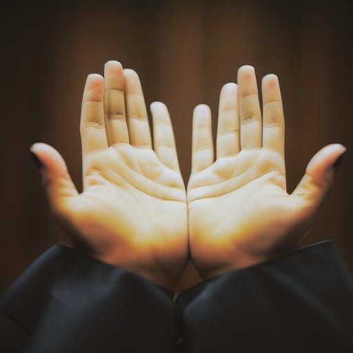 Hands with Words Written on Fingers