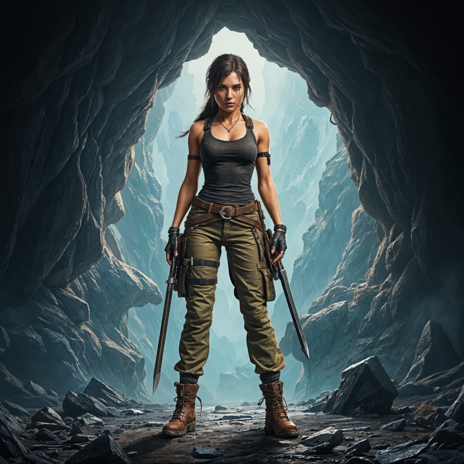 Surreal Lara Croft Unveils Ancient Secrets in Fantastical Re...