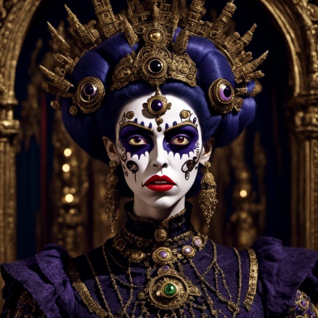 Gothic Vampire Portrait with Sinister Shadows